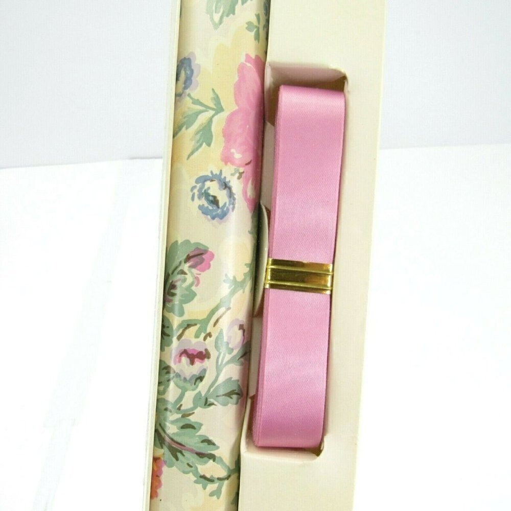 Vintage Victoria's Secret Roll Gift Wrap Ribbon Floral Flowers Wrapping Paper